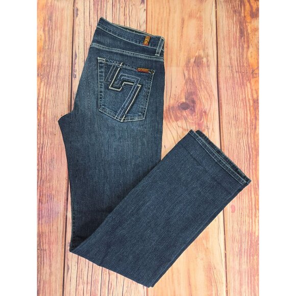 7 For All Mankind Standard Mens Jeans 31 x 34 Dark Wash Denim - Picture 3 of 8